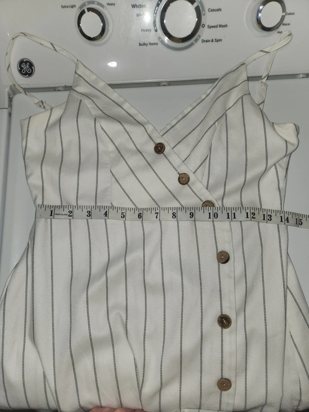Ardene White Striped Button-Front Midi Dress - Picture 9 of 10